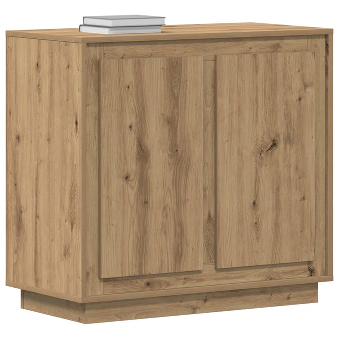 vidaXL - Dressoir - Artisan - Eiken - 80 - x - 40 - x - 75 - cm - Bewerkt - hout