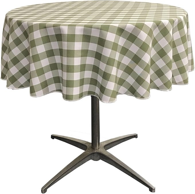 Rond Polyester Gingham Tafelkleed 147,32 cm Groen/Wit