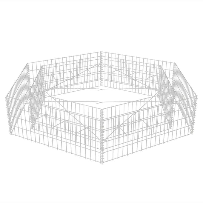 vidaXL - Gabion - plantenbak - verhoogd - zeshoekig - 200x173x40 - cm