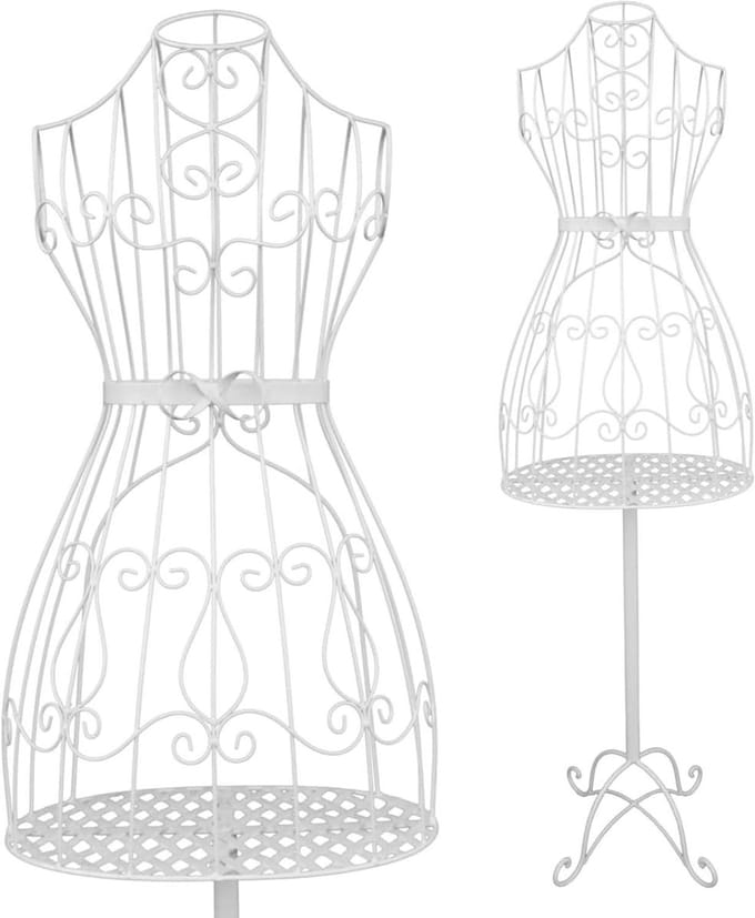 Metalen Kleermakerspop - Paspop Buste - Kleding Presenteren - Met Opbergvak - 75 cm Lichaam - Wit