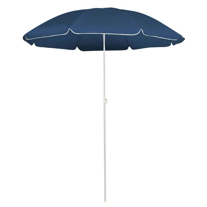 vidaXL - Parasol - met - stalen - paal - 180 - cm - blauw