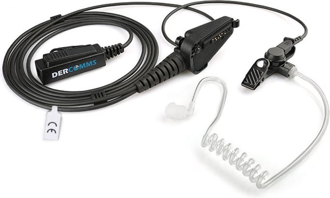 DerComms® Heavy duty Security headset voor Kenwood NX200, NX300,  TK280, TK380, TK-D200, TK-D300, NX5300