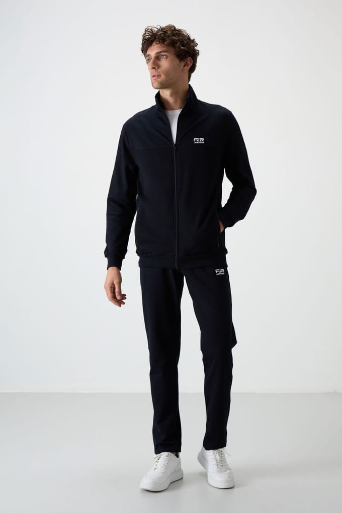 Heren Gebreid Fleece Sweatshirt en Broek Set