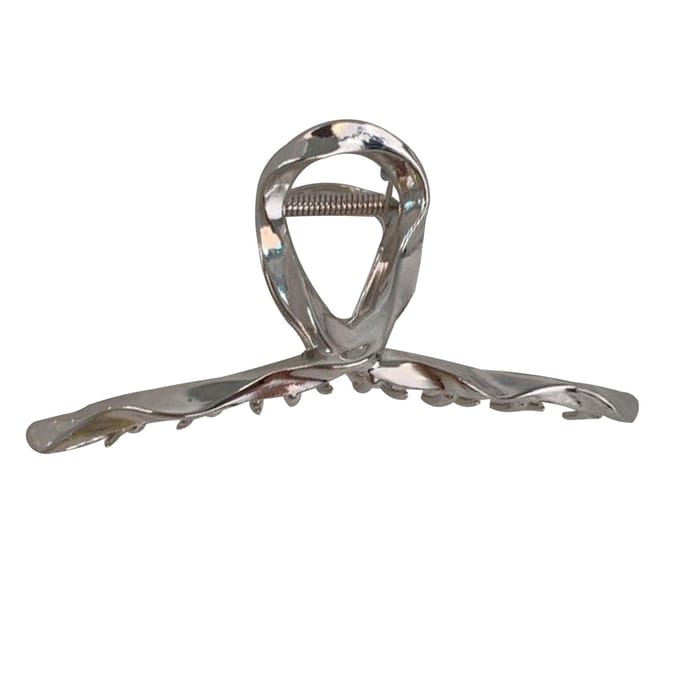Whaline Haar Klem Whaline Gedraaide Klemmen Klemmen Golf Groot Legering Haar Vanger Effen Kleur zilver