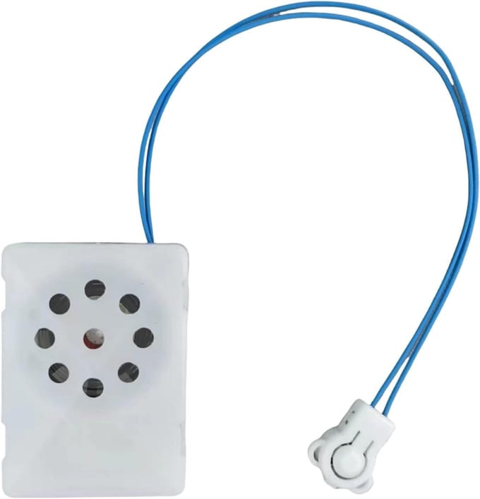 Pluche Dicteerapparaat - Spraakmodule Pop - Dieren Knutselen - Herhaalbare Opname - 3.4 x 4.6 cm - Wit
