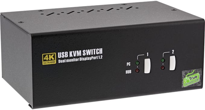 InLine® 2-Poorts Desktop KVM Switch,DisplayPort 1.2,Dual Monitor, 4K + USB+Audio