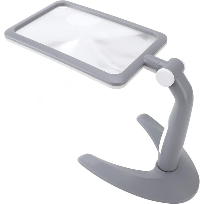 Loupe avec Support Lumineux 48 LED 2.5X Rotative 3 Températures de Couleur Réglables Loupe pour noir
