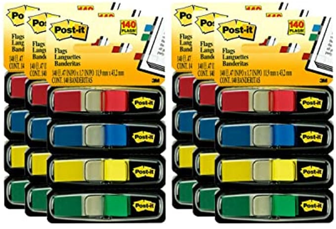 Kleurcodering Vlaggen met Dispenser - 140 Vlaggen in Diverse Kleuren
