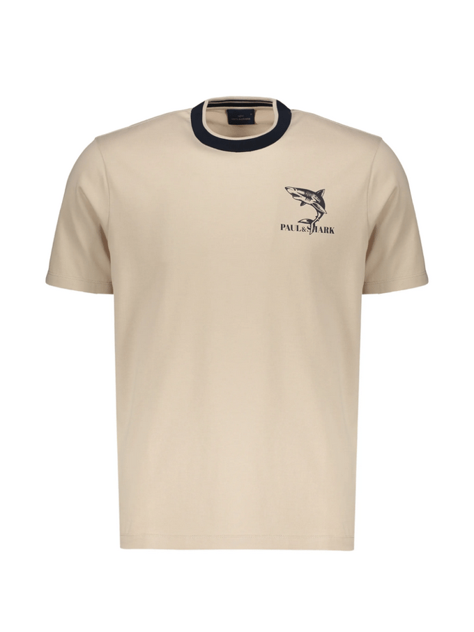 t-shirt met print borst man beige