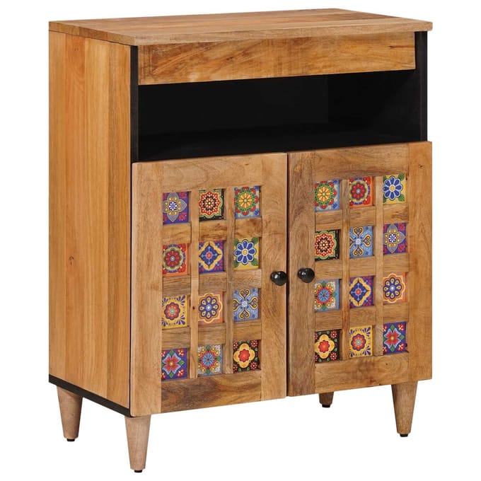 vidaXL - Dressoir - Naturel - 60 - x - 33 - x - 75 - cm - Massief - Mango - Hout