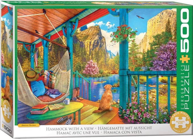 Eurographics - Hangmat met uitzicht [Hammock with a View] - Dominic Davison - 500 stukjes 68×48cm (b×h) - Legpuzzel