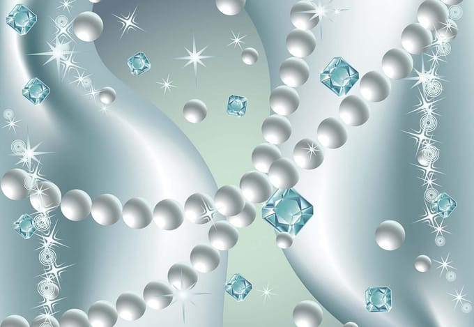 Fotobehang Pearls Gems Abstract | DEUR - 211cm x 90cm | 130g/m2 Vlies