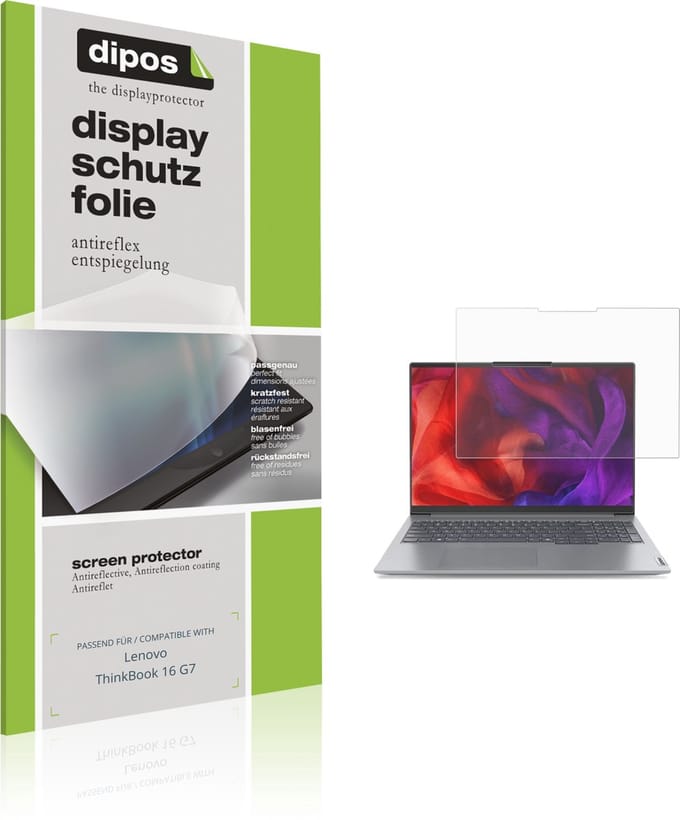 dipos – 2x Matte Beschermfolie geschikt voor Lenovo ThinkBook 16 G7 | Krasbestendige & antireflecterende Screenprotector Ultra-Thin