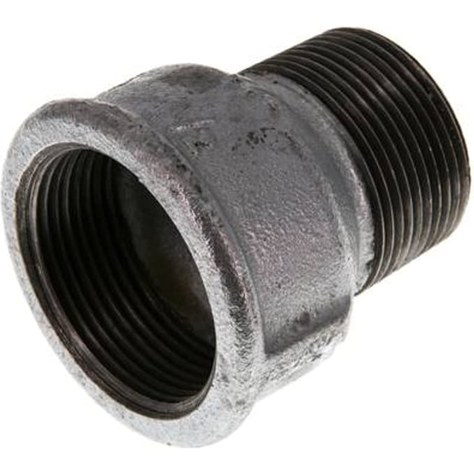 R 1 1/4'' x Rp 1 1/2'' M/F Verzinkt Gietijzeren Verloopring 25 Bar