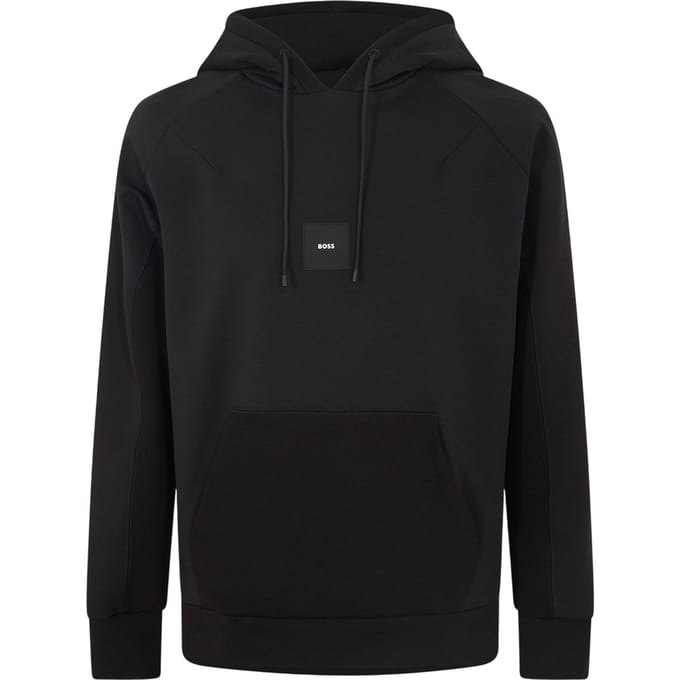 Boss Heren Snoody geribde hoodie (Zwart)