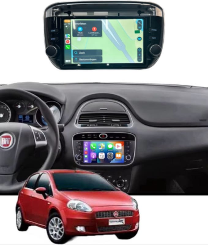 Autoradio 7 inch geschikt voor Fiat Punto/Linea 2010-2016 Android 14 CarPlay/Auto/Wifi/GPS/RDS/DSP/DAB+