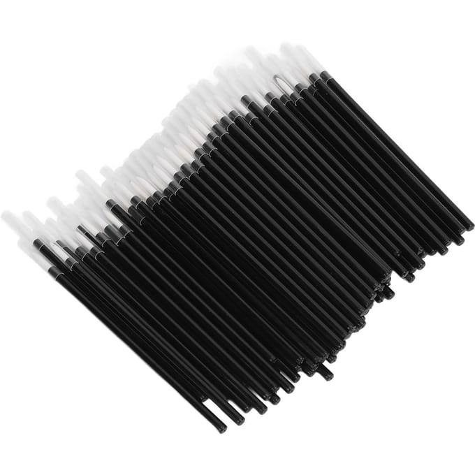 100 STUKS Zwarte Eyeliner Borstels Applicator Cosmetische Oogstaafjes voor Eyeliners Lipliners Make-up Tool black