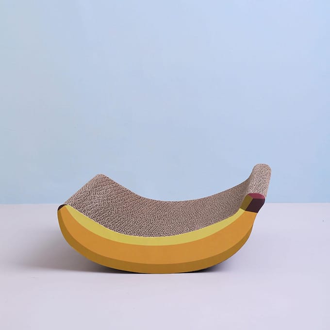 Kattenkrabplank Banaanvorm Schattig Grappig Golfkarton Kat Klauwen Slijpen Krabplank gray
