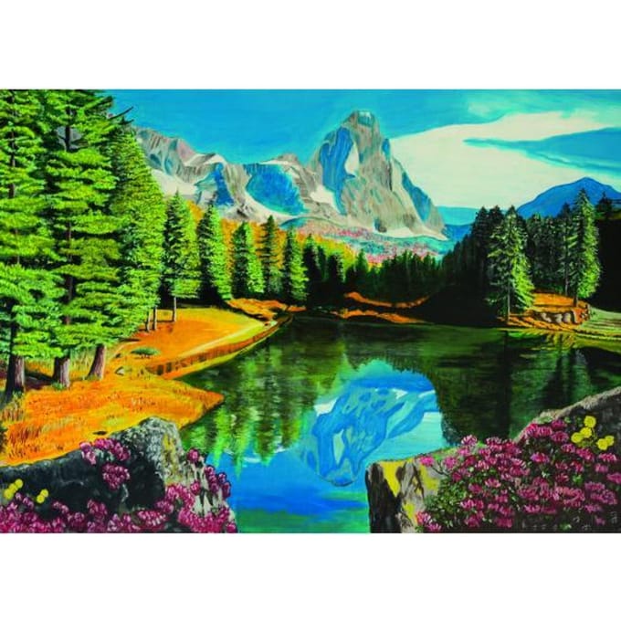 Ravensburger puzzel Rocky Mountain reflections - Legpuzzel - 300 stukjes extra groot