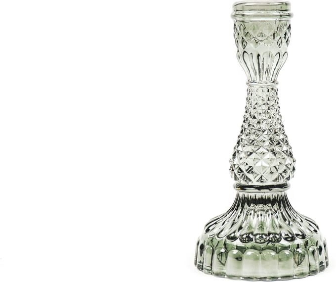 Housevitamin - Glazen kandelaar - Smokey - Glas - 8.5x16cm