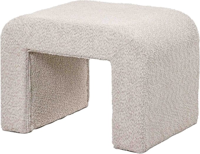 Hocker Emmy in bouclé zand
