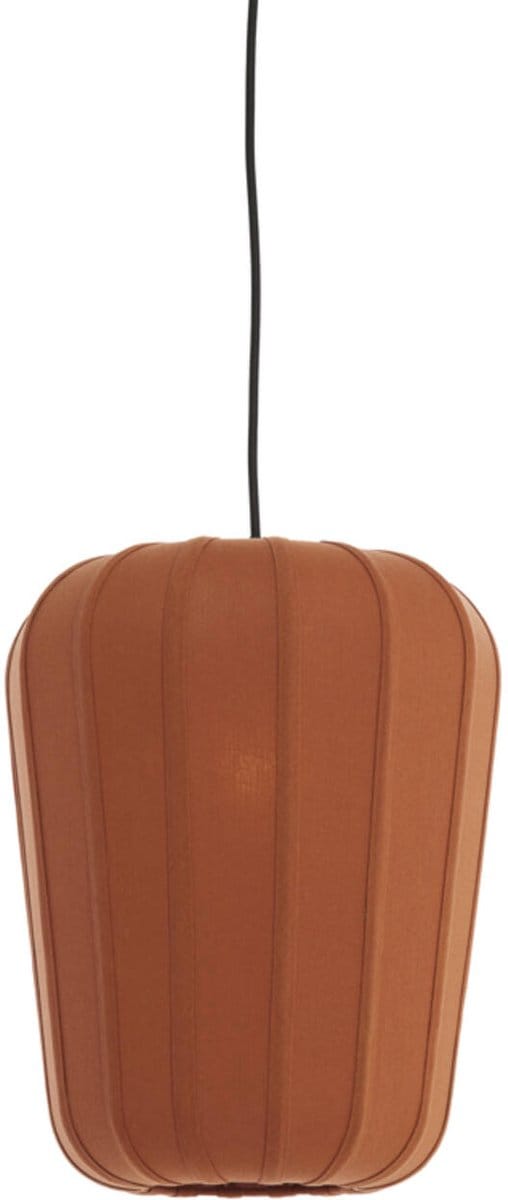 Hanglamp - bruin - BIBURY - hout textiel - E27 - 2993894 - Light & Living