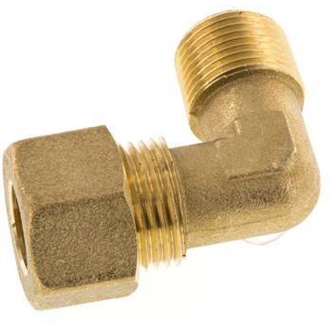 R 3/8'' Buitendraad x 12mm Messing L-Knelfitting 90 graden 75 Bar DIN EN 1254-2