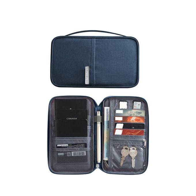 Documenten Organizer Aktetas A4 Maphouder Heren Dames Tas Cover Portemonnee Paspoort Huiskluis Functionele Bestandsopslag Case gray