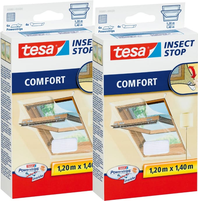 Tesa - Raamrooster - Wit - 1,2 x 1,4 m - Dakramen - UV-bestendig