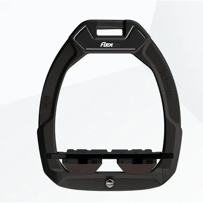 Veiligheidspaletten Paarden Flat Grip Zwart/Zwart/Bruin Flex-On Safe-On
