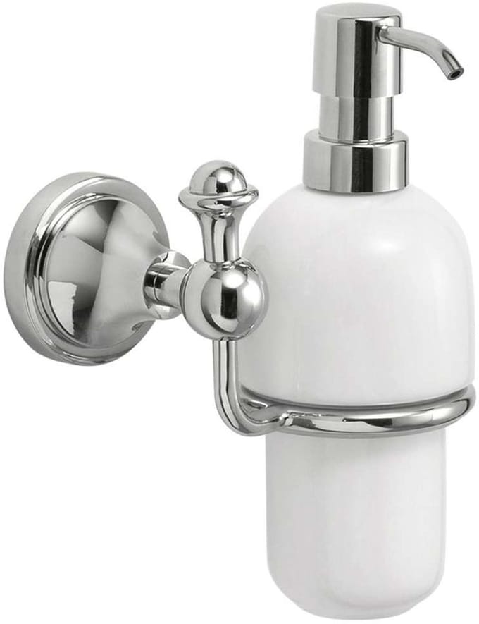 Sapho Gedi Nevis - Zeepdispenser met houder, keramiek/chroom NV8013
