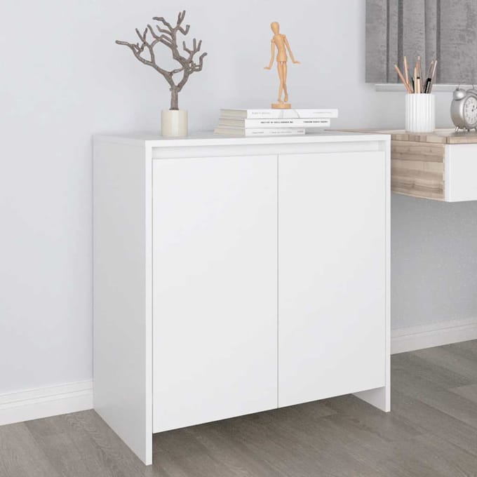 vidaXL - Dressoir - 70x41x75 - cm - bewerkt - hout - wit