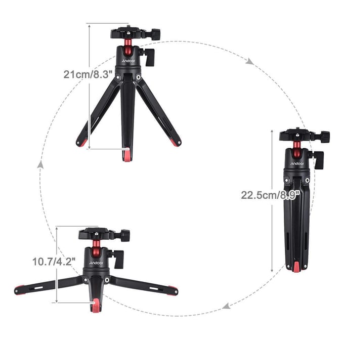 Mini trépied + rotule pour appareil photo reflex numérique, caméscope sans miroir black