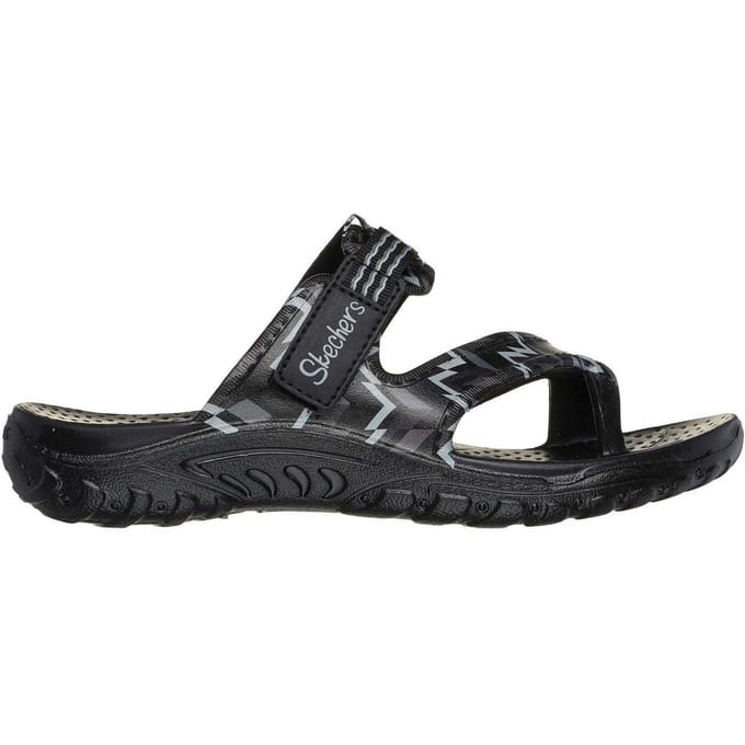 Skechers Dames Reggae Zig Zag Sandalen (Zwart/Grijs)