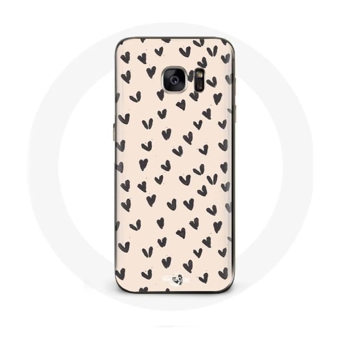 Samsung Galaxy S7 hoesje De abstracte zwarte achtergrond van de hartentextuur