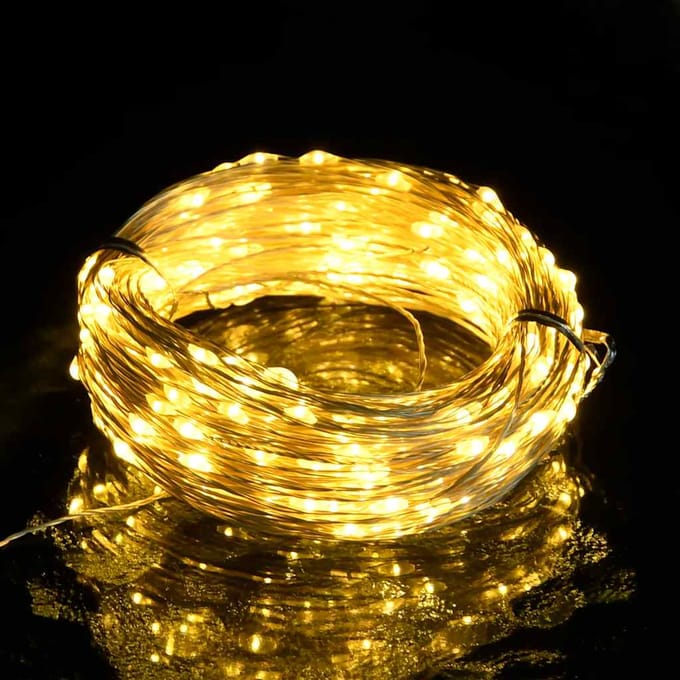 vidaXL - Lichtslinger - met - 150 - LED's - 15 - m - warmwit