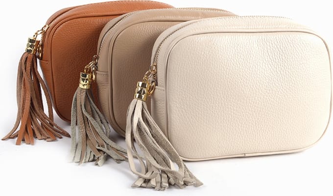 Giuliano schoudertas Navera - Taupe - Dames - Made in Italy