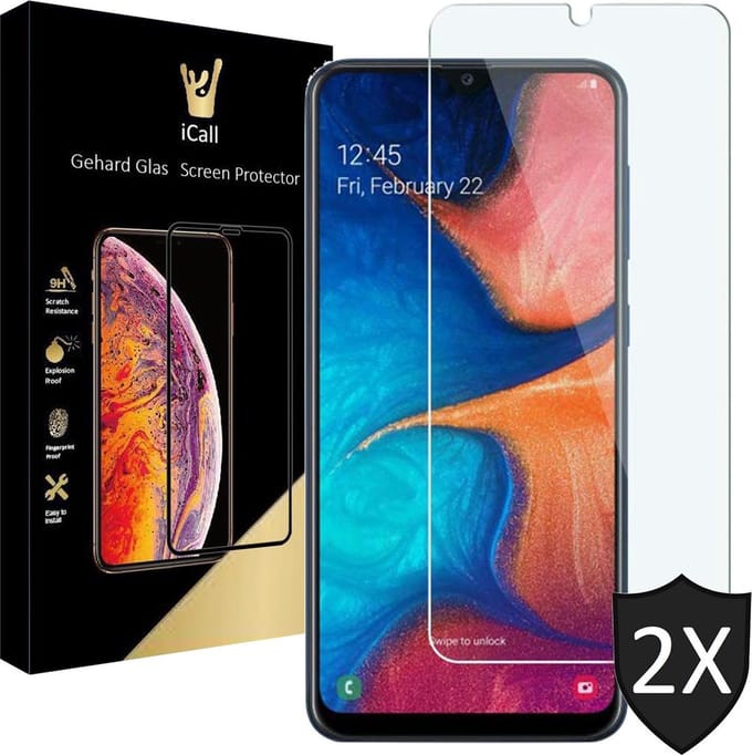 Screenprotector geschikt voor Samsung A20e - 2x Glas Screen Protector