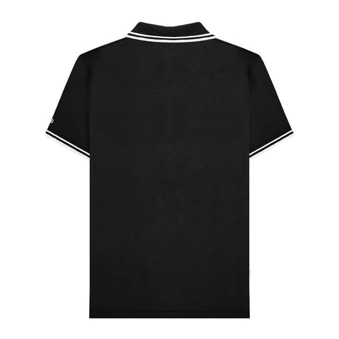 Lambretta Heren SS25 Tweekleurig Gestipt Poloshirt (Zwart, Wit)