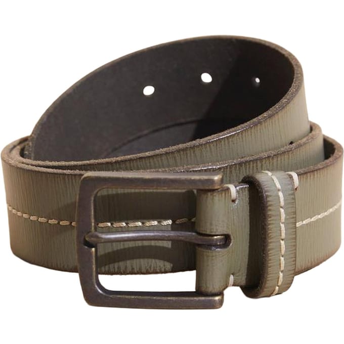 White Stuff Leather Stitch Belt Khaki Green Taglia: S/M | Cinture Outlet | Uomo | Marrone