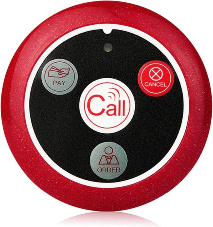 Retekess Oproepknoppen - 4 functies - Rood/Grijs - Set van 10 stuks