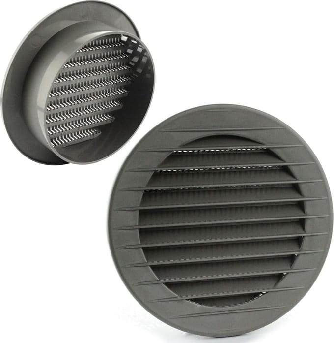Rond Ventilatirooster met Insectengaas | Diverse Maten en Kleuren | ABS Kunststof