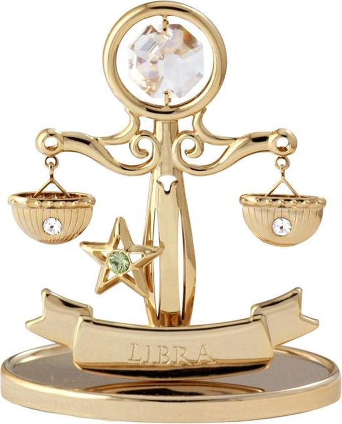Sterrenbeeld Libra (Weegschaal) 24k verguld met Swarovski kristallen