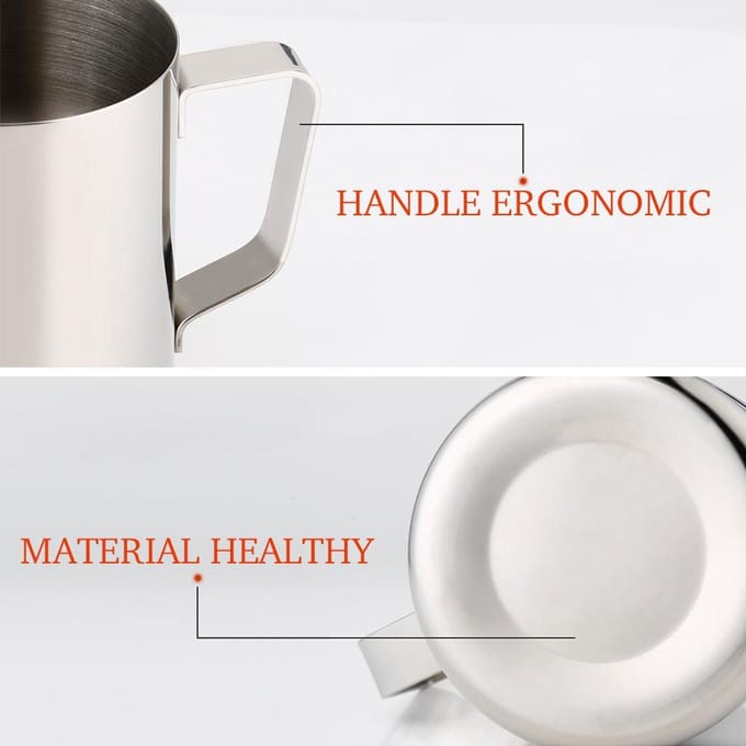 600ml Roestvrijstalen Koffie Melk Opschuitlepel met Thermometer black