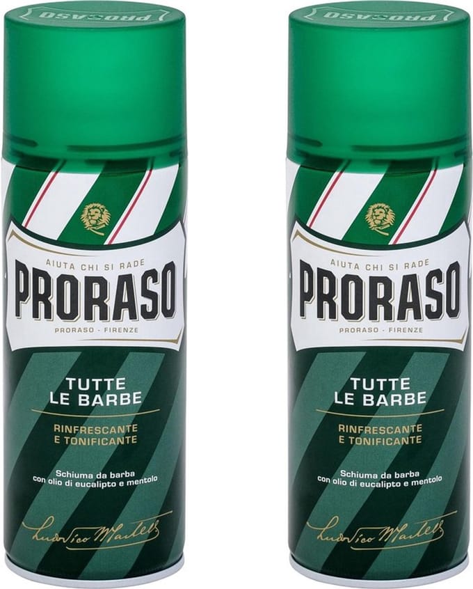 Proraso - Scheerschuim - Eucalyptus/Menthol - 400 ml - 2-delige set