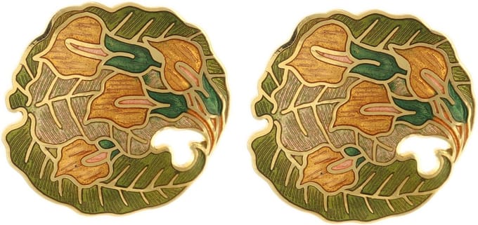 Behave - Oorclips dames - bladmotief - groen - 3 cm