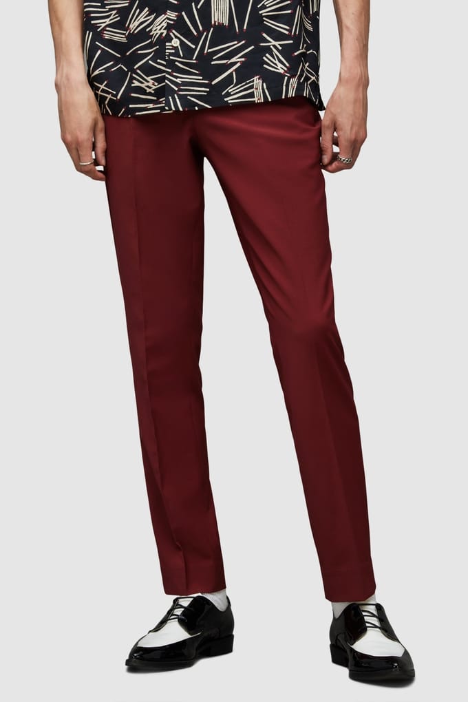 AllSaints Raides Trouser Dulled Red Taglia: 36 | Pantaloni Outlet | Uomo | Rosso
