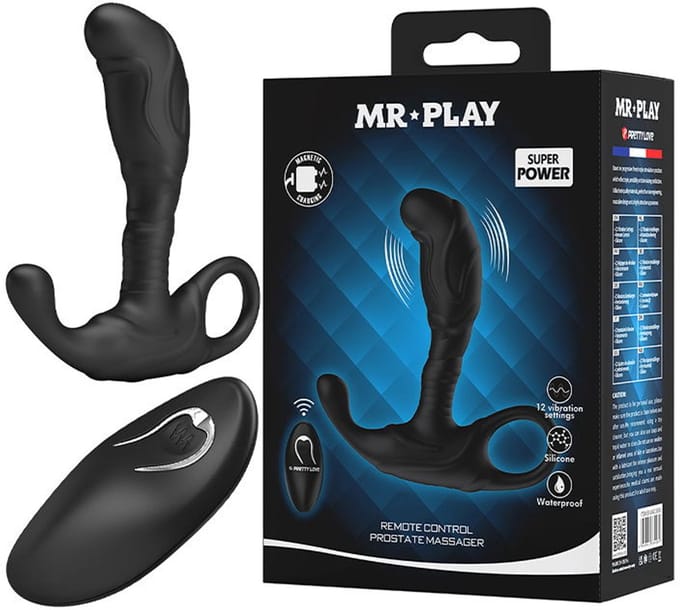 Mr. Play - Super Power - Prostaatstimulator met Afstandsbediening - Zwart
