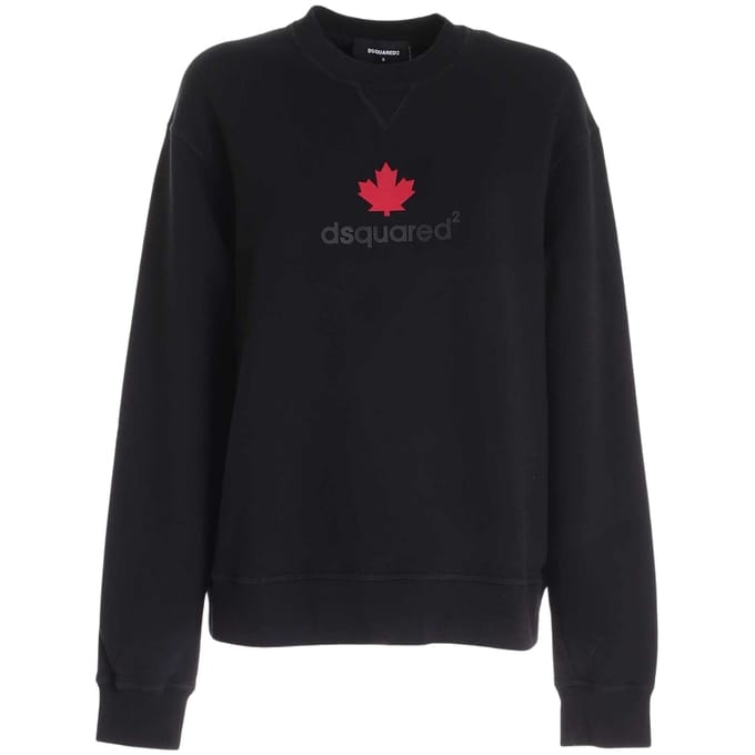 Dsquared2 Maple Leaf Logo Zwarte Trui