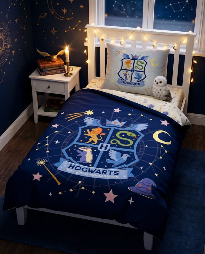 Harry Potter Dekbedovertrek - Eenpersoons - 140 x 200 cm - 65 x 65 cm - Polycotton